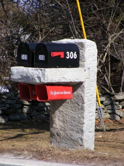 Stone mailbox